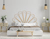 Testiera per letto Panama struttura in metallo e rattan da 160 x 2,5 x 145 cm