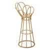 Porta vaso Panama rotondo in metallo con finiture in rattan per interni