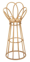 Porta vaso Panama rotondo in metallo con finiture in rattan per interni
