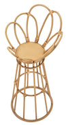 Porta vaso Panama rotondo in metallo con finiture in rattan per interni