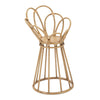 Porta vaso Panama rotondo in metallo con finiture in rattan per interni