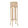 Porta vaso Panama con piedistallo in metallo con finiture in rattan per interni