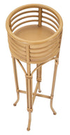 Porta vaso Panama con piedistallo in metallo con finiture in rattan per interni