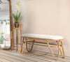 Porta vaso Panama con piedistallo in metallo con finiture in rattan per interni