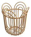 Porta vaso Panama in metallo con finiture in rattan per interni