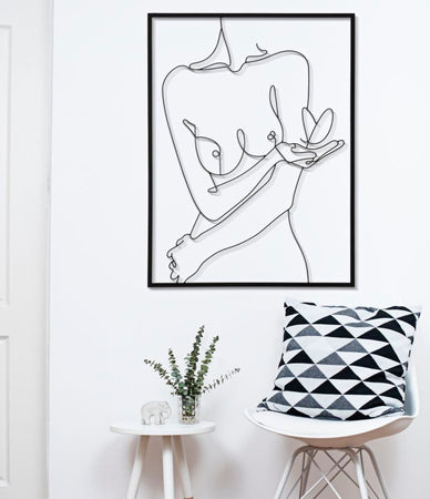 Pannello decorativo corpo femminile in ferro per decorazioni ambienti