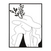 Pannello decorativo donna con cappello in ferro per decorazioni ambienti