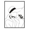 Pannello decorativo donna con cappello in ferro per decorazioni ambienti