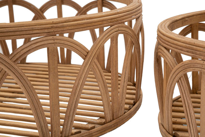 Svuota tasche cestini in rattan colore naturale per interni set da 3