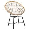Sedia Panama in rattan gambe in metallo con cuscino per interni