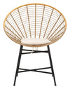 Sedia Panama in rattan gambe in metallo con cuscino per interni