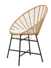 Sedia Panama in rattan gambe in metallo con cuscino per interni