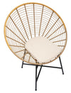 Sedia Panama in rattan gambe in metallo con cuscino per interni