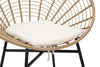 Sedia Panama in rattan gambe in metallo con cuscino per interni