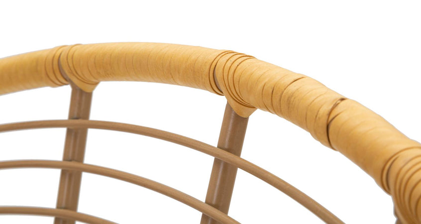 Sedia "Panama" in rattan gambe in metallo con cuscino per interni