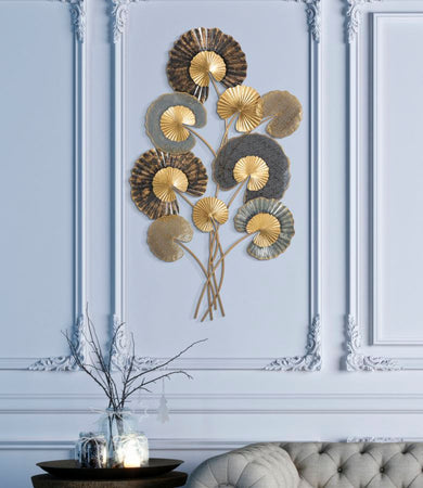 Composizione floreale decorativa da muro in ferro per decorazioni ambienti