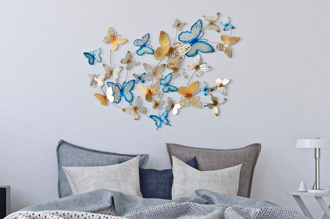 Pannello decorativo farfalle da muro in ferro per decorazioni ambienti