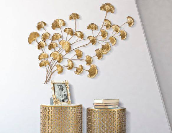 Composizione decorativa in ferro color oro per decorazioni ambienti