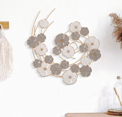 Pannello decorativo vortice di fiori in ferro per decorazioni ambienti