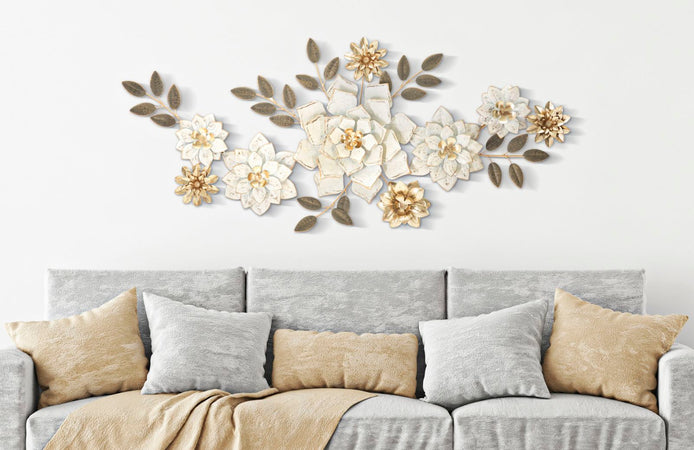 Composizione floreale decorativa in ferro per decorazioni ambienti