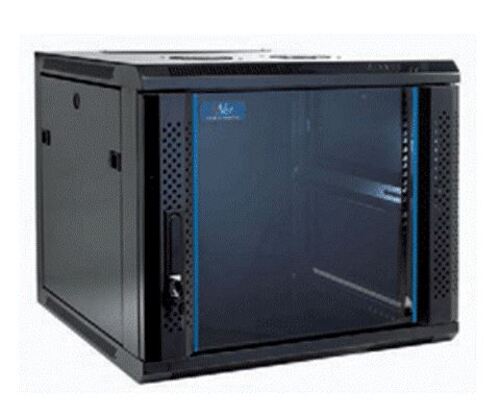 Armadio Rack a parete 6 unità - 19 - dimensioni 370X600 - Pareti laterali removibili con predisposizione serrature - Montanti regolabili in profondità - Foratura per 2 ventole a soffitto 120mm - Chi