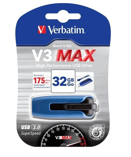 Memoria Pendrive Verbatim V3 Max - 32 Gb - USB 3.0 - Colore Blu