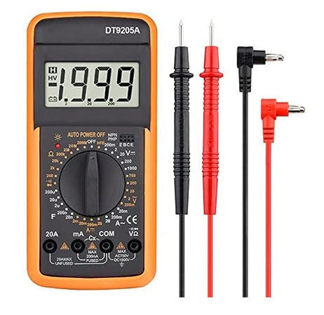 Tester Digital Multimeter DT9205A - Display LCD - AC DC - Amperometro Voltmetro Capacità Resistenza Frequenza - Contatore Multitester
