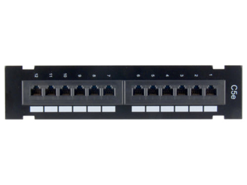 Panello Patch 12 porte - UTP/FTP standard 19 - - Cat.5e - Compatibile con standard EIA/TIA 568