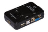 Switch Kvm per 2 PC Usb/Vga con 1 Mouse, 1 Tastiera Usb ed 1 Monitor Vga - Cavi Inclusi
