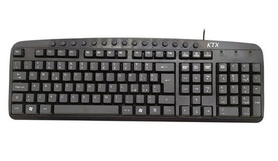 Tastiera KTX KB-2105U con cavo - Keyboard con 15 tasti multimediali - USB - Colore Nero