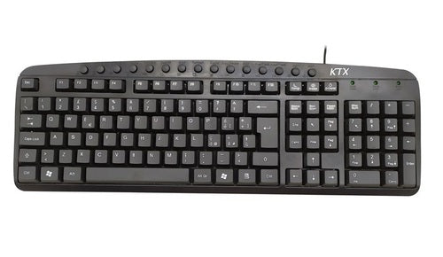 Tastiera KTX KB-2105U con cavo - Keyboard con 15 tasti multimediali - USB - Colore Nero