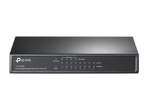 Switch di rete TpLink TL-SG1008P Desktop - Unmanaged - 10/100/1000Mbps Gigabit - 8 Porte - Auto-negoziazione - Supporto Power over Ethernet (PoE)