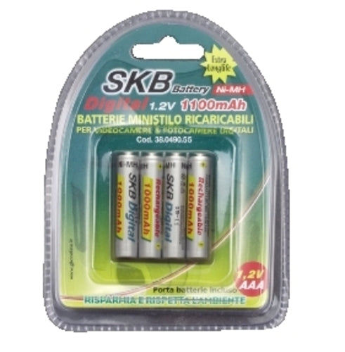 Confezione 4 batterie Ricaricabili MINI-STILO SKB - Tipo Stilo AAA - 1000 mah