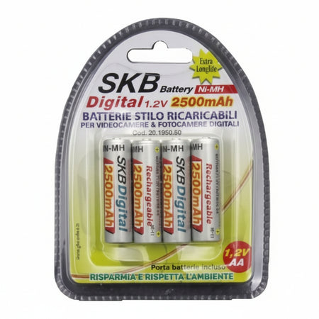 BATTERIE RICARICABILI STILO "AA" 2500MAH CONF. 4PZ (38195055)