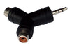 Coppia adattatori audio Jack 3,5mm st/ 2 RCA f