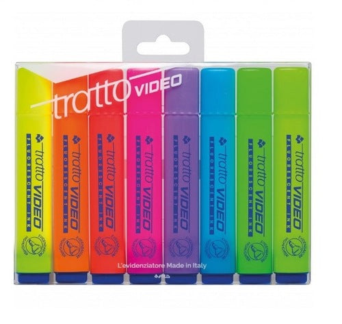 Evidenziatore Tratto Video Fluo Fila - Multi Colore - con Astuccio - Confezione 8pz