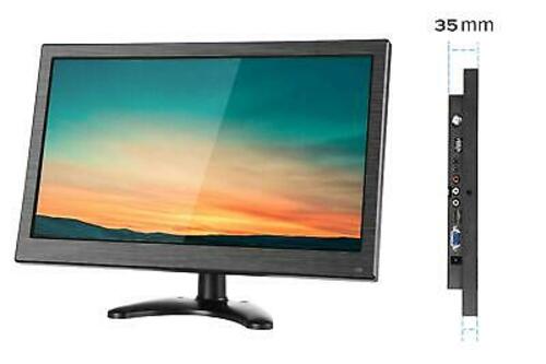 Monitor HDMI LED TFT 13.3 POLLICI 1080p - VGA BNC USB - Per auto o videosorveglianza