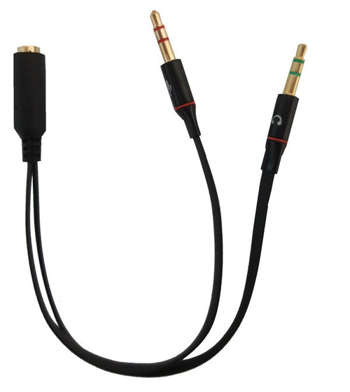 SDOPPIATORE AUDIO PER CUFFIE E MICROFONO SU SMARTPHONE - 1F 3,5MM - 2M 3,5MM