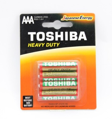 Confezione 4 batterie MINI STILO Toshiba Heavy Duty - Tipo Ministilo AAA - 1.5v