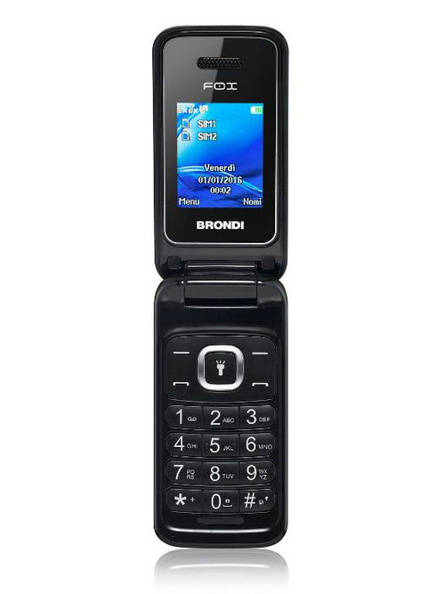 CELLULARE FOX DUAL SIM APERTURA A CONCHIGLIA - NERO