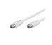 PROLUNGA CAVO ANTENNA TV 9/18W - CAVO COASSIALE 2MT IEC 9.5MM - BIANCO
