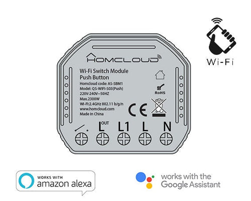 MODULO PULSANTE INTELLIGENTE WI-FI DA INCASSO (AS-SBM1)