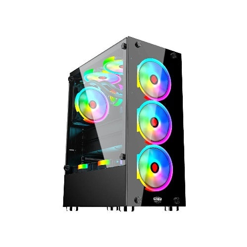 Case Gaming Mach Power GMSC12 + centralina IT-GMHARF - Alimentatore NON presente - 3x USB3.0 - 4x Ventole ARGB - Pannello laterale in vetro temperato - Mid Tower