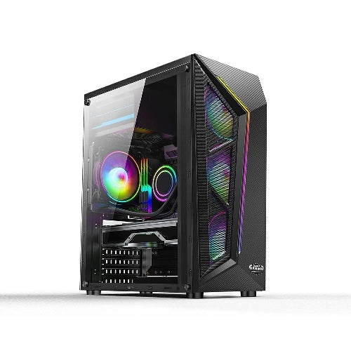 Case Gaming Mach Power GMSC14 + centralina IT-GMHARF - Alimentatore NON presente - 2x USB - 4x Ventole ARGB - Pannello laterale in vetro temperato - 1 Led RGB - Mid Tower