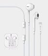 Cuffie auricolari compatibili Apple con microfono e controlli - connettore filo Lightning - Bianco