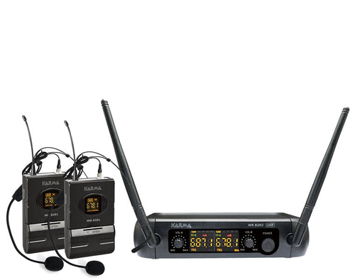 RADIOMICROFONO DOPPIO PALMARE UHF CON ARCHETTO (SET 8202LAV)
