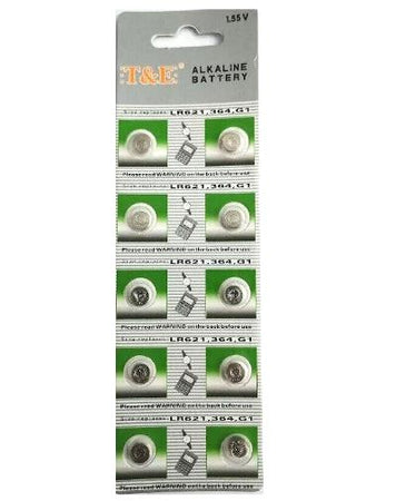 BATTERIE BOTTONE MINI 1.55V AG1 LR621 364 G4 ALKALINE (10 PEZZI)