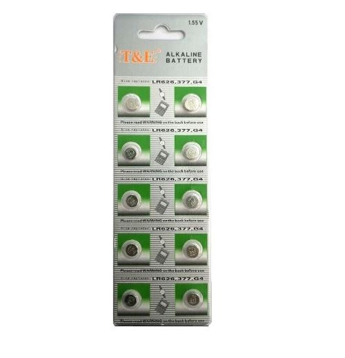 Batteria Pila Bottone 1.55V Alcalina - G4 -377-LR626 - Confezione 10 pezzi