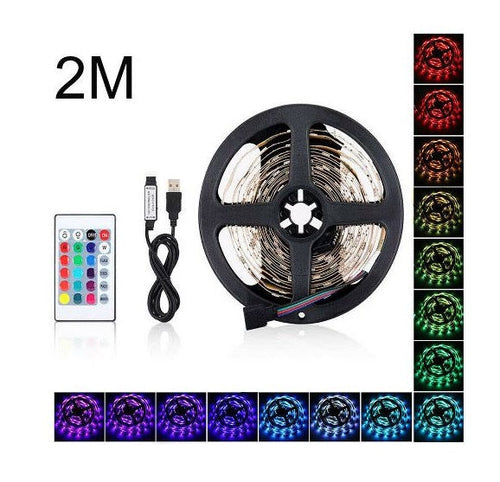 STRISCIA LED STRIP ADESIVA LUCE RGB INGRESSO USB 2M FLESSIBILE TAGLIABILE (AB-Z811)