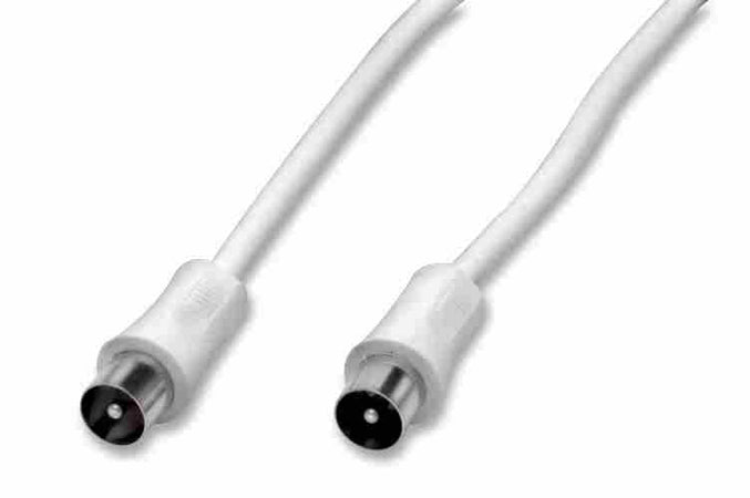 Cavo coassiale Nvs - schermato per antenna tv - Maschio/Maschio - 5 Metri